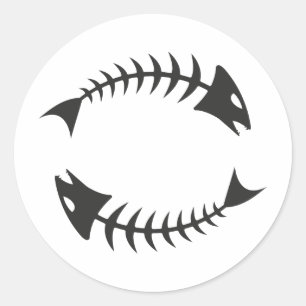 Pegatina Redonda Fischgräte de hueso doble