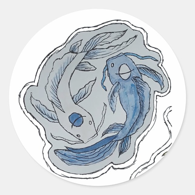 Pegatina Redonda Fish.. (Anverso)