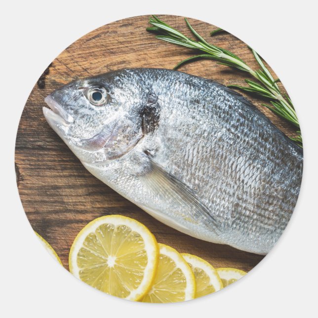 Pegatina Redonda Fish Dorado (Anverso)