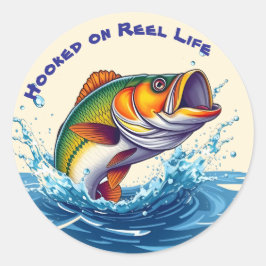 Pegatina Redonda Fish-Hooked en Reel Life
