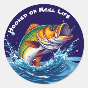 Pegatina Redonda Fish-Hooked en Reel Life