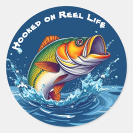 Pegatina Redonda Fish-Hooked en Reel Life