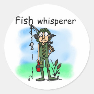 Pegatina Redonda Fish Whisperer