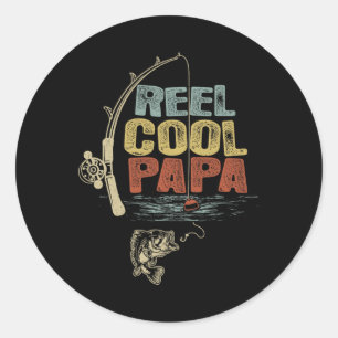 Pegatina Redonda Fisherman Vintage Reel Guay Papa