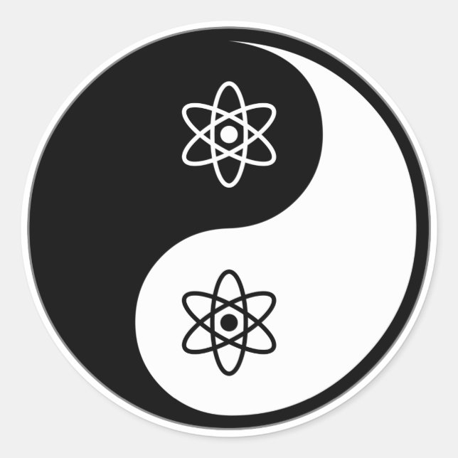 Pegatina Redonda Física nuclear de Yin Yang (Anverso)