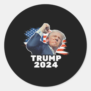 Pegatina Redonda Fist Bump 2024 Presidente Red