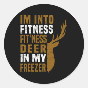 Pegatina Redonda Fitness Deer In My Freezer Funny Deer Hunting Dad