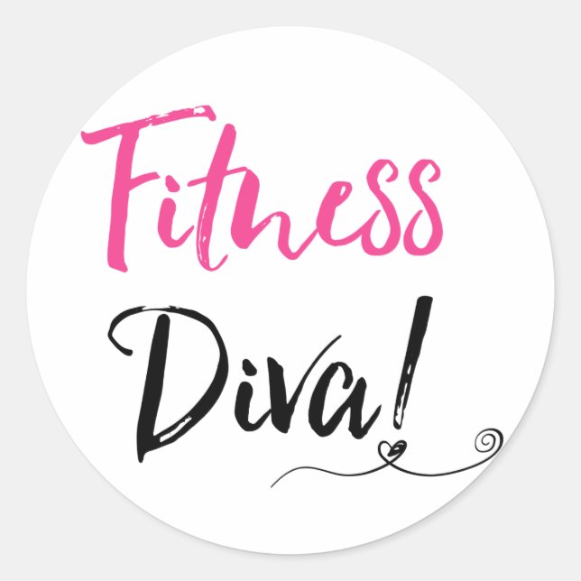 PEGATINA REDONDA "FITNESS DIVA" (Anverso)