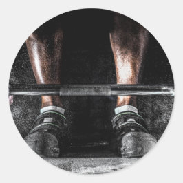 Pegatina Redonda Fitness Weightrising Gym