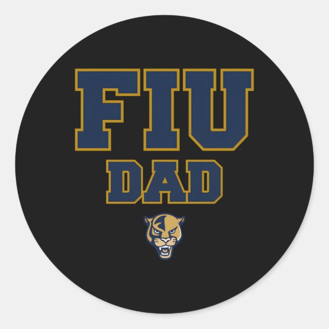 Pegatina Redonda Fiu Panthers Dad de Florida (Anverso)