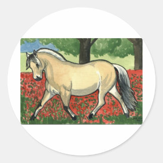 Pegatina Redonda Fjord HORSE ART noruego