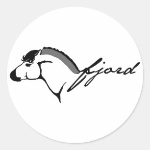 Pegatina Redonda Fjord noruego