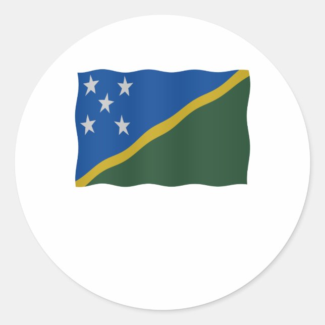 Pegatina Redonda Flag Solomon Islands (Anverso)