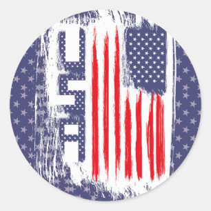 PEGATINA REDONDA FLAG UNITED STATES OF AMERICA TRACES BY MASANSER