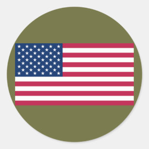 Pegatina Redonda FLAG_USA, 4 de julio Día de la Independencia