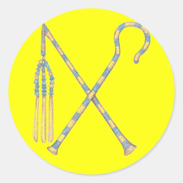 Pegatina Redonda Flail and Crook (Anverso)