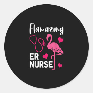 Pegatina Redonda Flamante Flamingo ER Nurse Nurse Nurse Nurse Regal