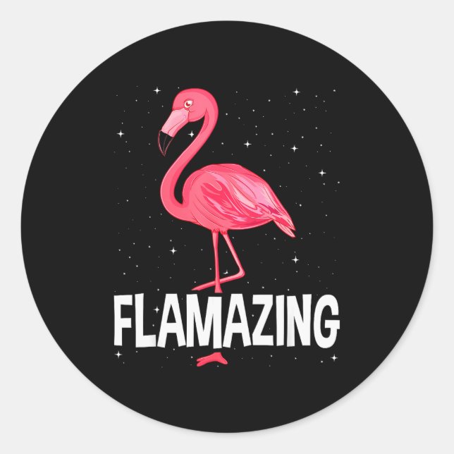 Pegatina Redonda Flamazing Nk Flamingo Novelty Flamingo Lover Funny (Anverso)