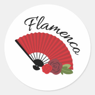 Pegatina Redonda Flamenco