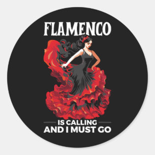 Pegatina Redonda Flamenco bailarín español Flamenco Dan