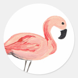 Pegatina Redonda Flamingo
