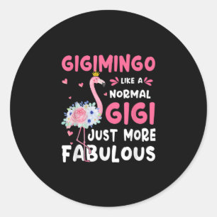 Pegatina Redonda Flamingo Gigimingo Como Un Nana Normal Regalos Gra