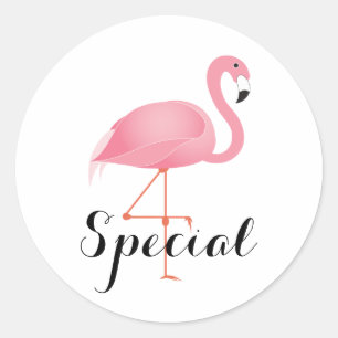 Pegatina Redonda Flamingo rosa