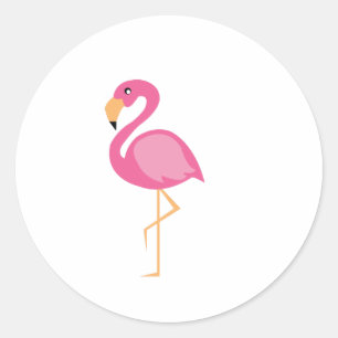 Pegatina Redonda Flamingo rosa