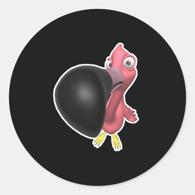 Pegatina Redonda flamingo rosa de cierre divertido (Anverso)