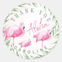 Flamingos rosados aloha corona de agradecimiento t