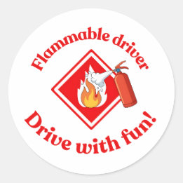 Pegatina Redonda Flammable Driver Trucker Art - Digital Download
