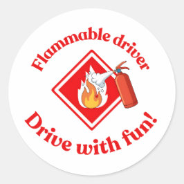 Pegatina Redonda Flammable Driver Trucker Art - Digital Download
