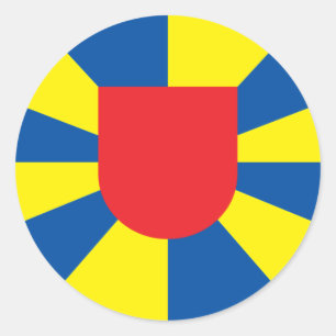 Pegatina Redonda Flandes Occidental, Bélgica