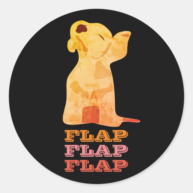 Pegatina Redonda Flap Flap (Anverso)