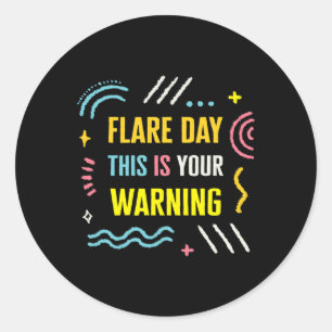 Pegatina Redonda Flare Day Complejo Síndrome de Dolor Regional Conc