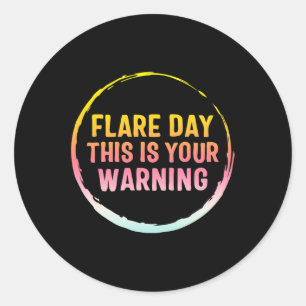 Pegatina Redonda Flare Day Complejo Síndrome de Dolor Regional Conc