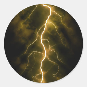 Pegatina Redonda Flash Lightning