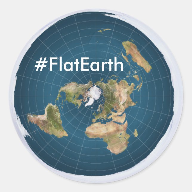 Pegatina Redonda #FlatEarth 3" pegatinas redondos (Anverso)
