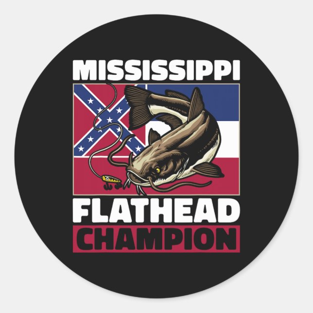 Pegatina Redonda Flathead Catfish Hunting Catfish Dad Catfish Hu (Anverso)