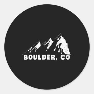 Pegatina Redonda Flatirons Boulder Colorado Escalada Senderismo Via