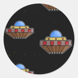 Pegatina Redonda Flaufo en negro espacial