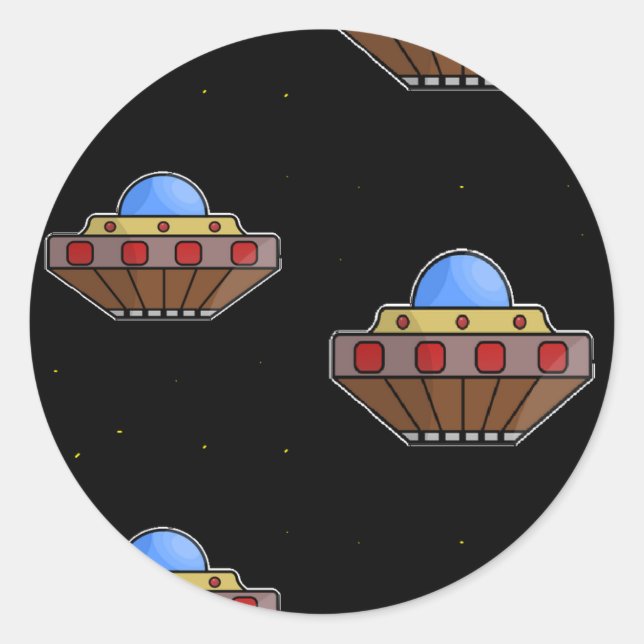 Pegatina Redonda Flaufo en negro espacial (Anverso)