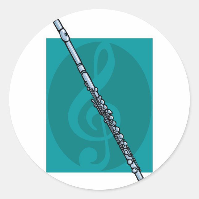 Pegatina Redonda flauta (Anverso)
