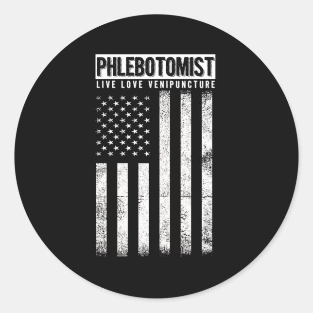 Pegatina Redonda Flebotomismo Amor Vivo Vena Vena Vena Gif (Anverso)