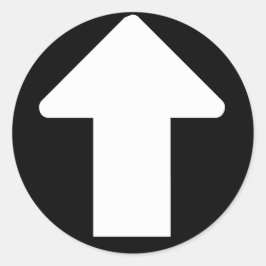 Pegatina Redonda Flecha blanca