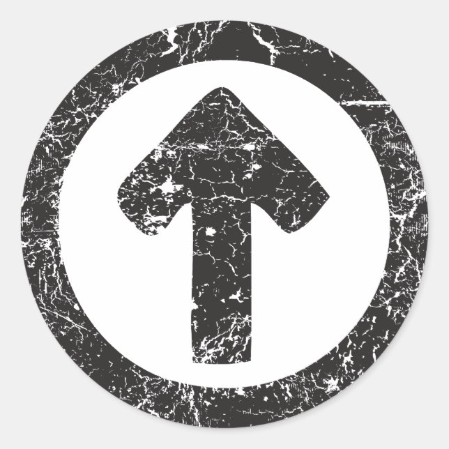 Pegatina Redonda Flecha circular (Anverso)