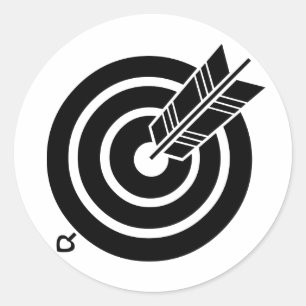 Pegatina Redonda Flecha golpea un objetivo redondo Stickers & Etiqu