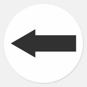 Pegatina Redonda flecha negra dejada el icono