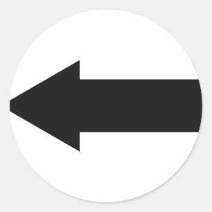 Pegatina Redonda flecha negra dejada el icono