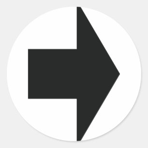 Pegatina Redonda flecha negra derecha